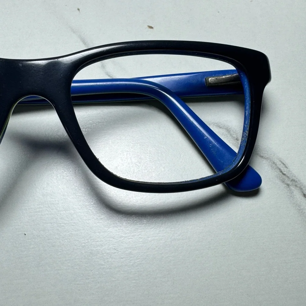 Ray-Ban Junior RB 1536 3600 Black Blue Rectangular Eyeglasses Frames 48-16-130